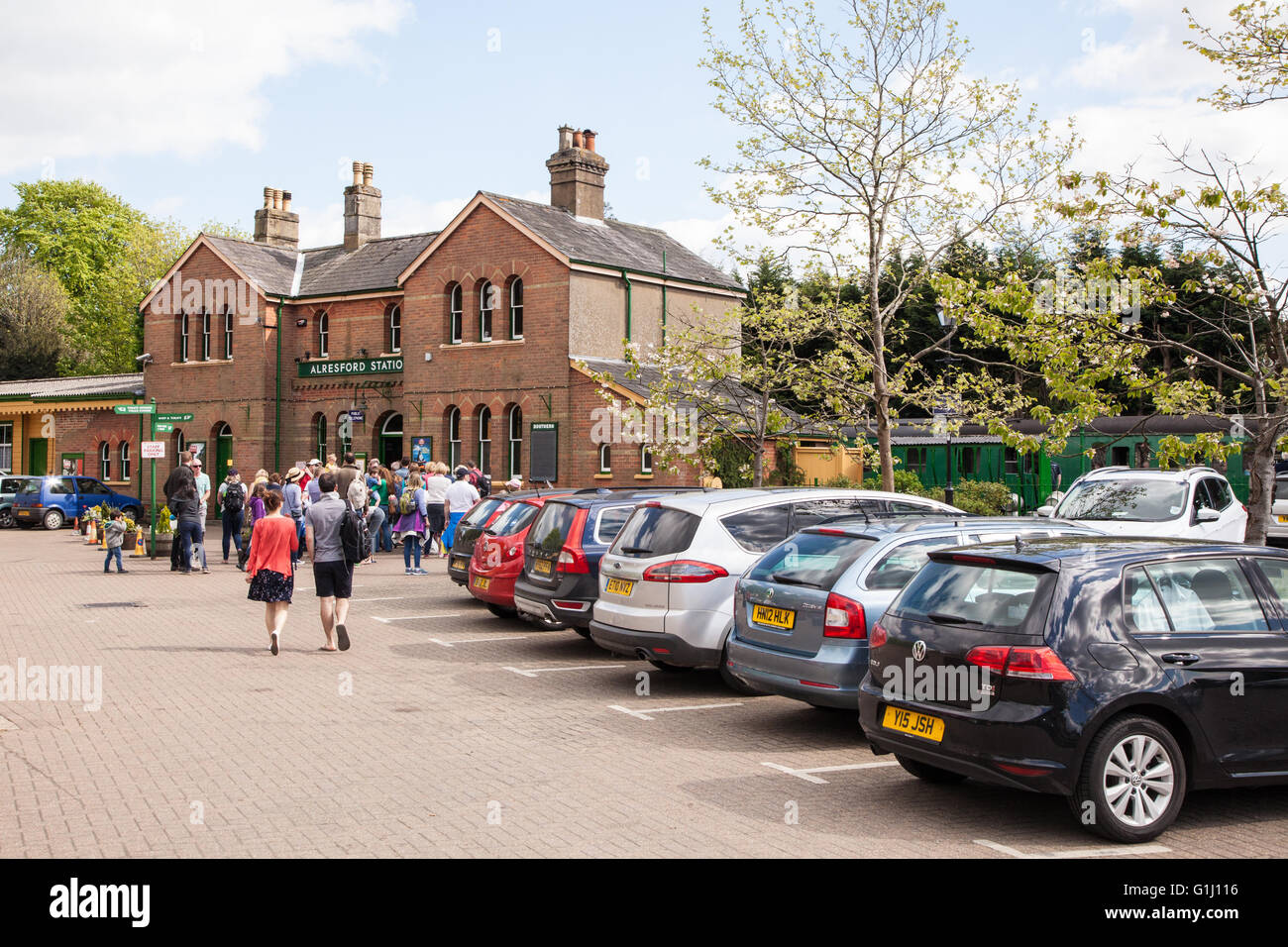 Alresford Station, Brunnenkresse Line, Mitte Hants Eisenbahn, Hampshire, England, Vereinigtes Königreich. Stockfoto