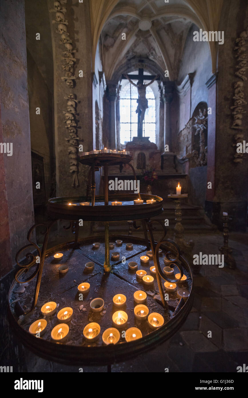 Innen Ansicht der Friedhof Kirche, Kutna Hora, Tschechien, EU, Europa Stockfoto