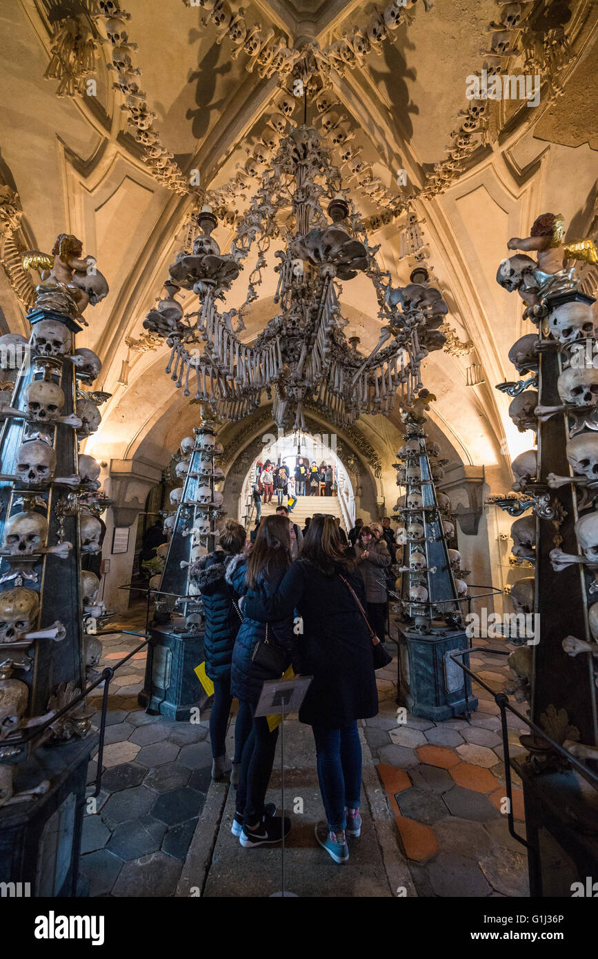 Innen Ansicht der Friedhof Kirche, Kutna Hora, Tschechien, EU, Europa Stockfoto