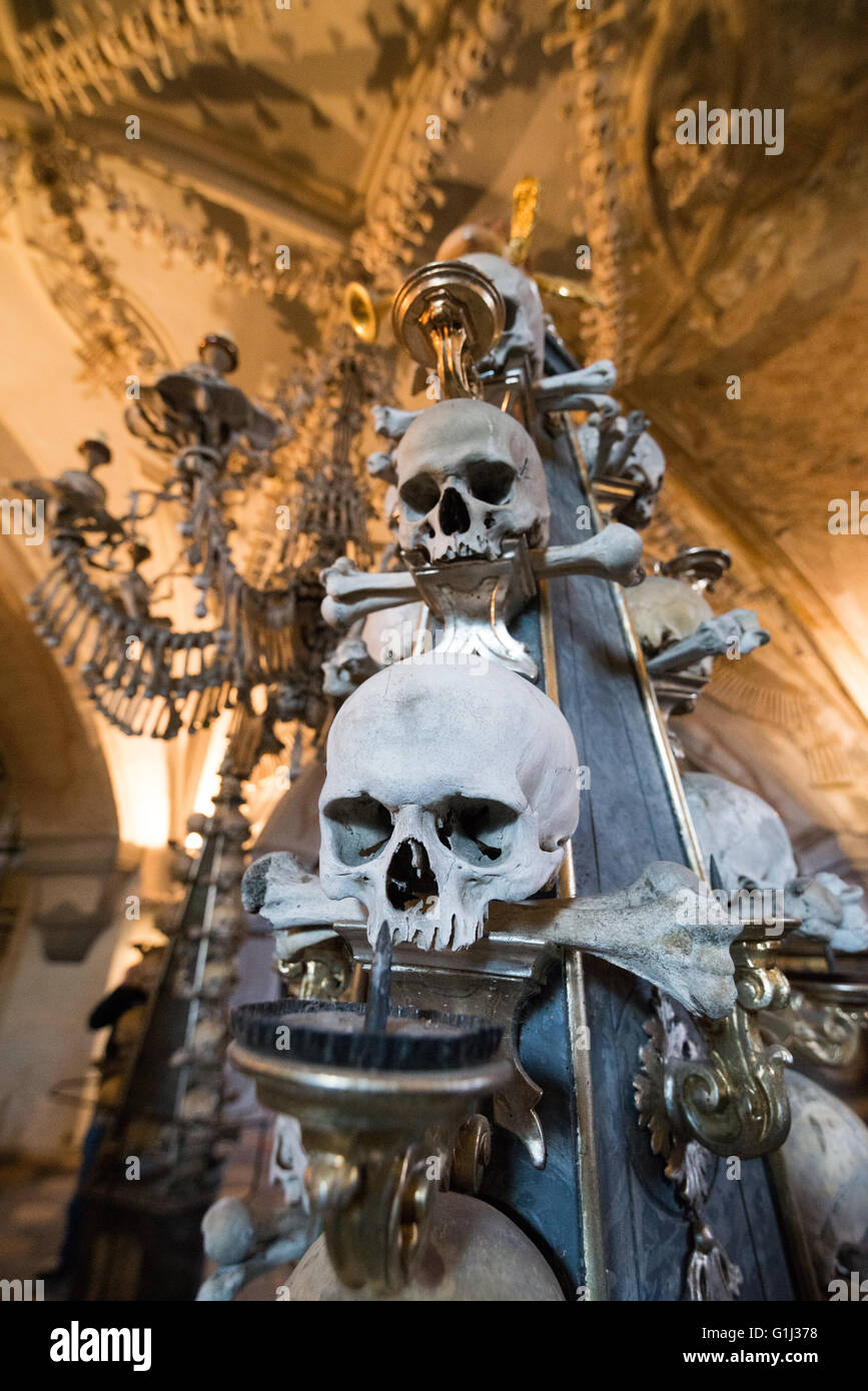 Innen Ansicht der Friedhof Kirche, Kutna Hora, Tschechien, EU, Europa Stockfoto