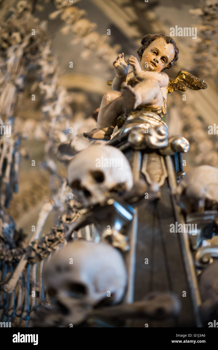 Innen Ansicht der Friedhof Kirche, Kutna Hora, Tschechien, EU, Europa Stockfoto