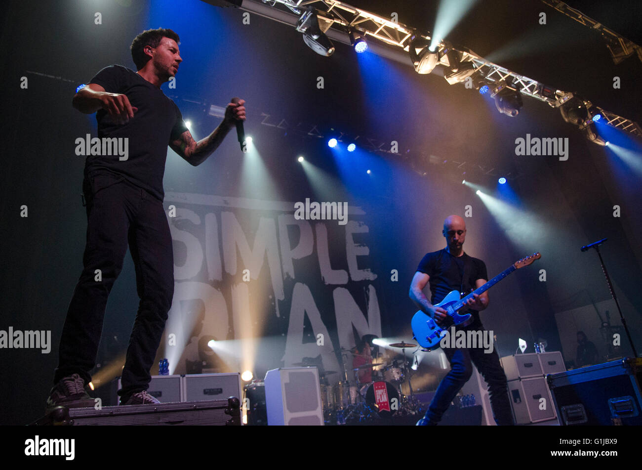 Turin, Italien. 16. Mai 2016. Simple Plan am Teatro Concordia am 16. Mai 2016 in venaria Turin, Italien Credit: stefano Guidi/alamy leben Nachrichten Stockfoto