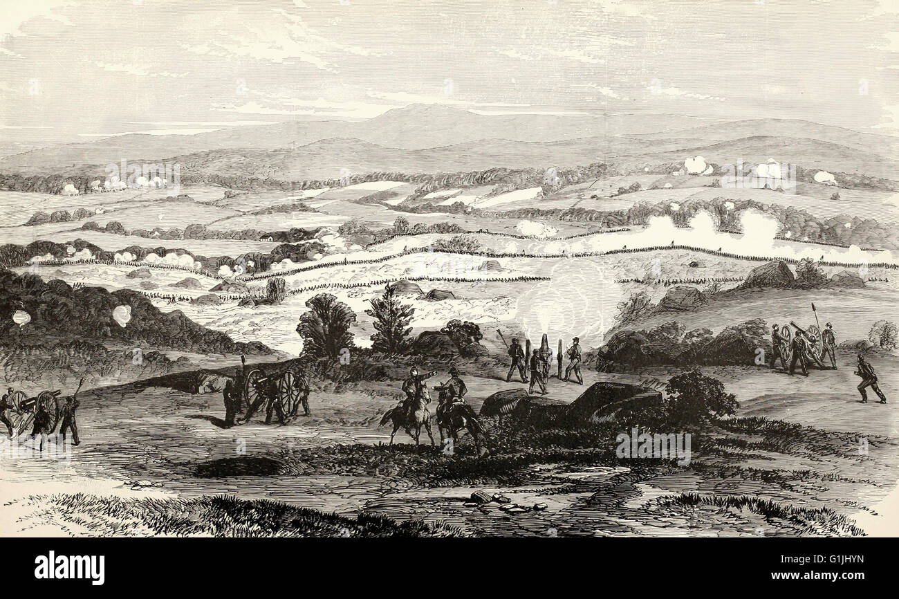Schlacht von Gettysburg, 2. Juli 1863. USA Bürgerkrieg Stockfoto