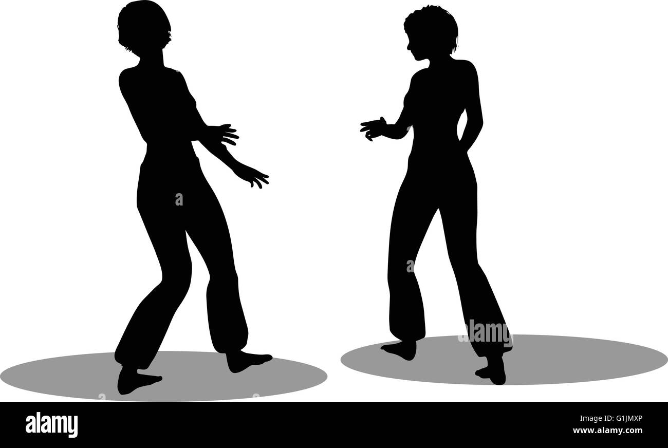 EPS-10-Vektor-Illustration der Tänzerin Frauen-silhouette Stock Vektor