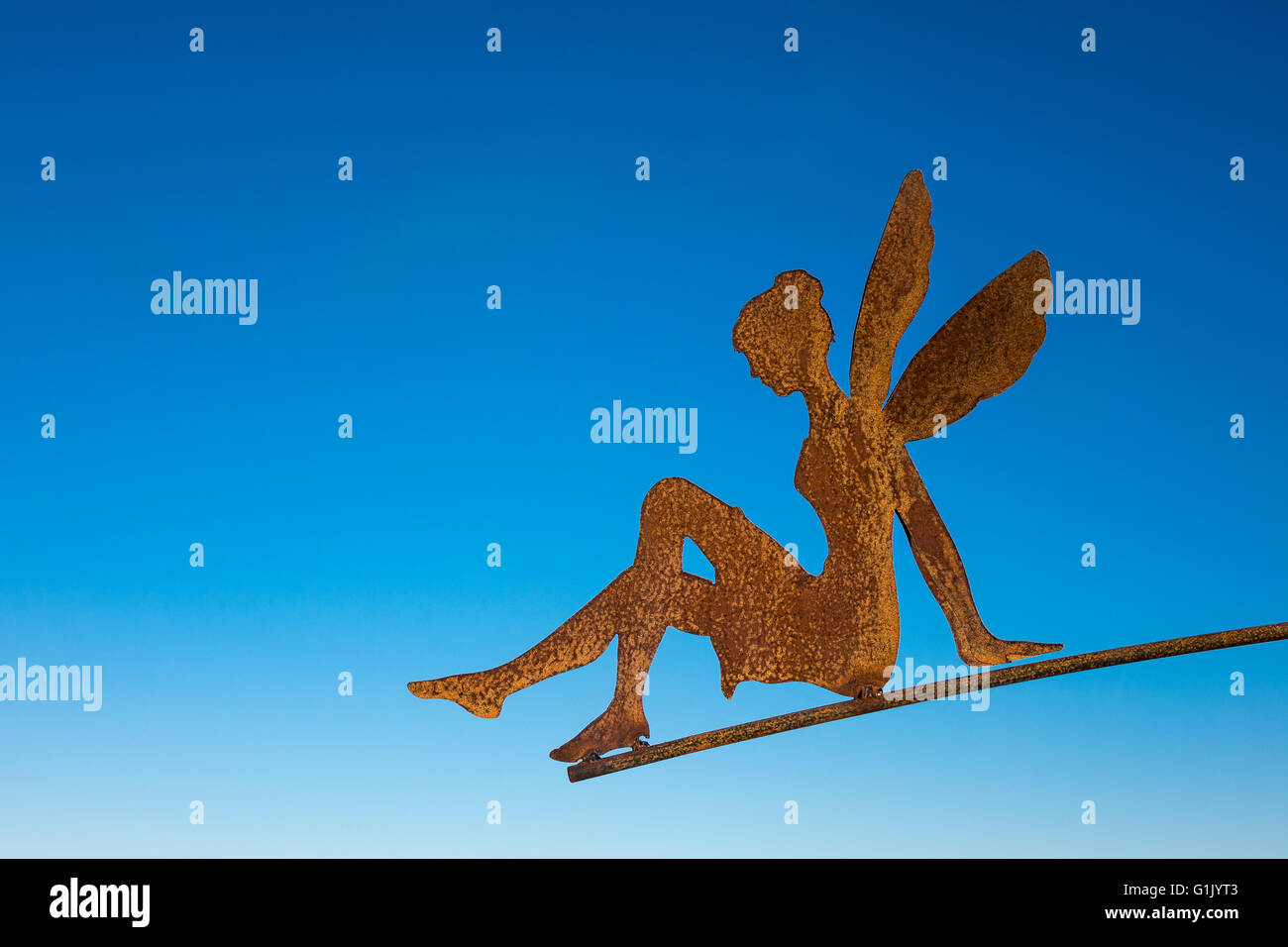 Detail einer Skulptur aus Stahl gefertigt Stockfoto