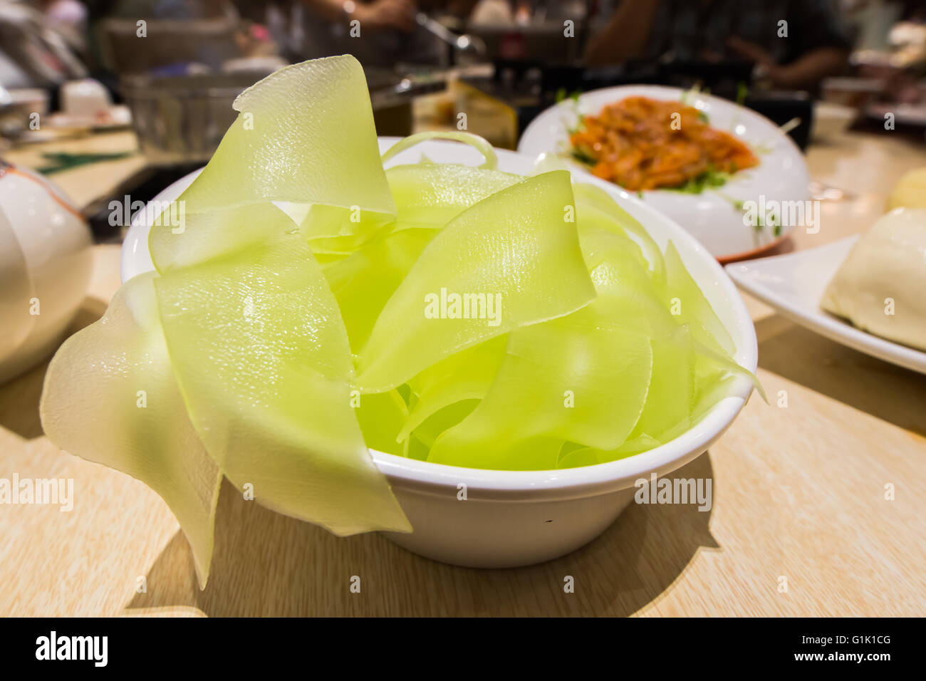 Celtuce auch bekannt als Sellerie Salat ein Gemüse aus China Stockfoto