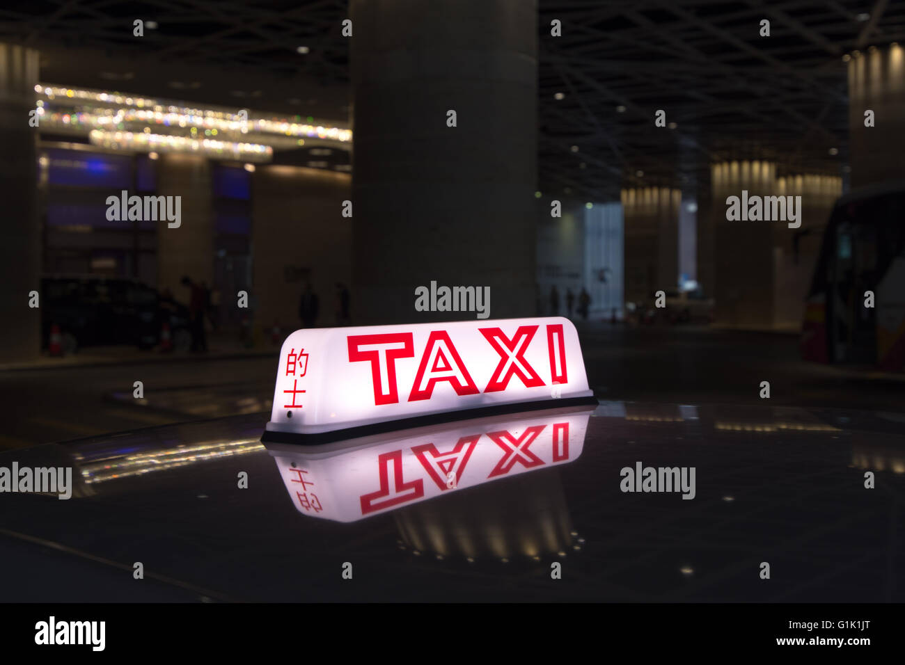 Taxi-Dach Licht Stockfoto