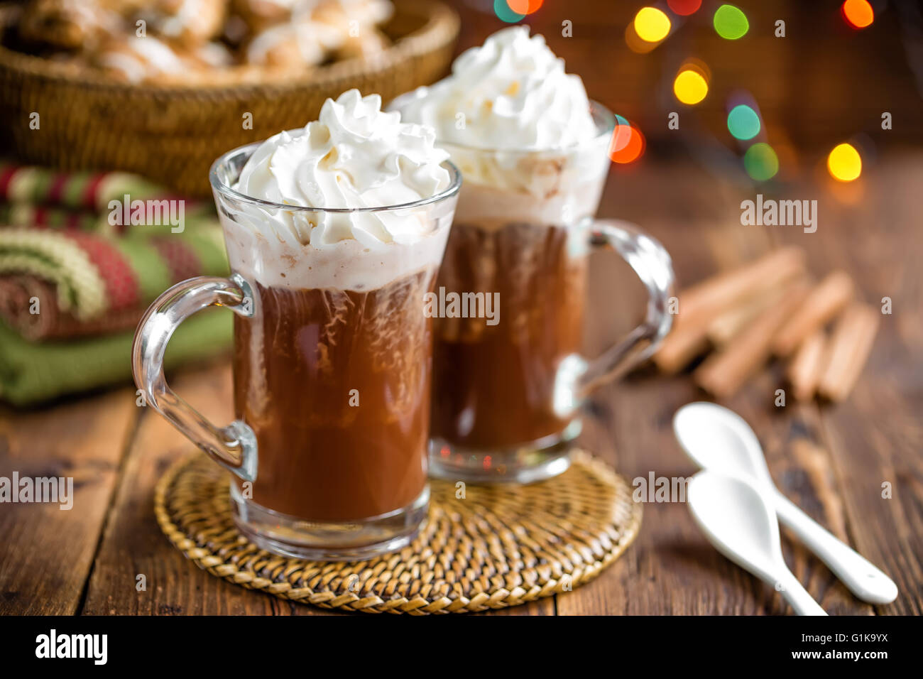 heiße Schokolade Weihnachten Stockfoto