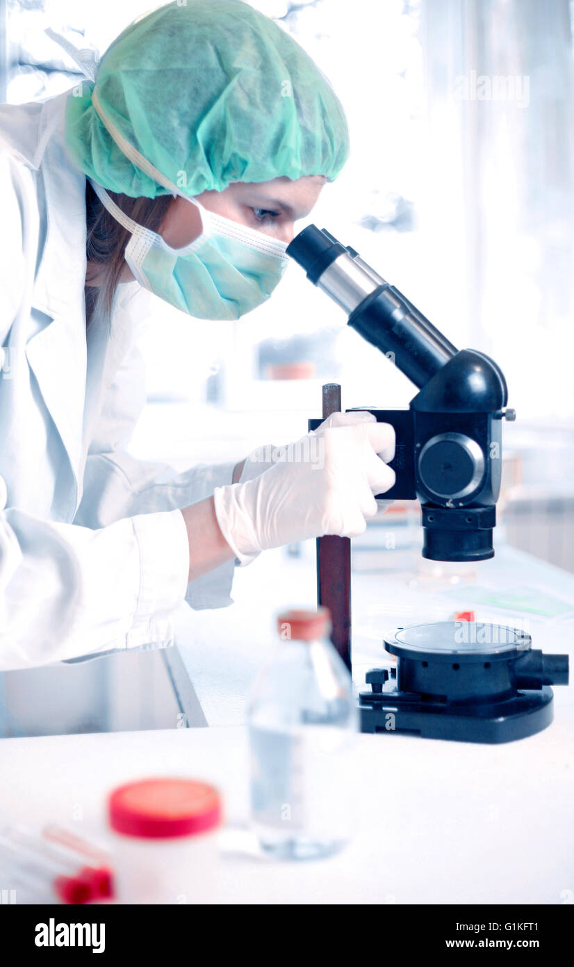 Junge Forscher im Labor arbeiten Stockfoto