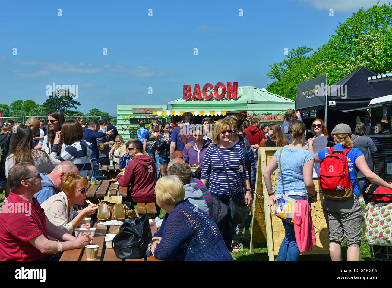 Bristol Foodie Festival Clifton Downs Mai 2016 an einem heißen sonnigen Tag Stockfoto