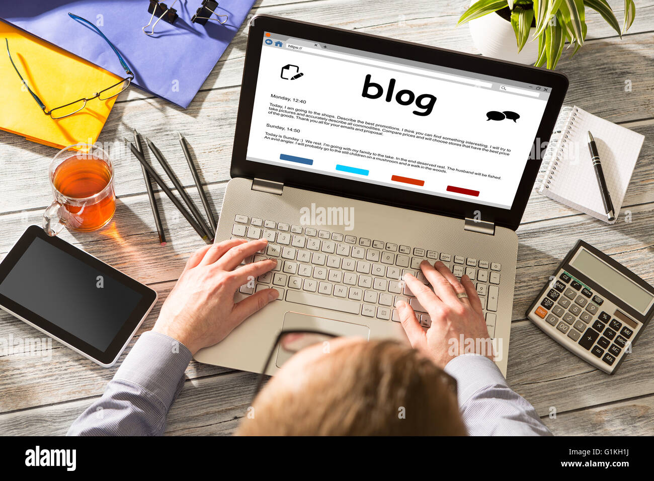 Blog Weblog digitale soziale Wörterbuch Online-Medienkonzept - Stock Bild Stockfoto