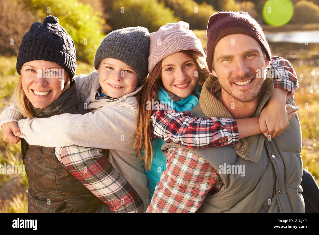Familienporträt, Lake Bluff, Big Bear, Kalifornien, USA Stockfoto