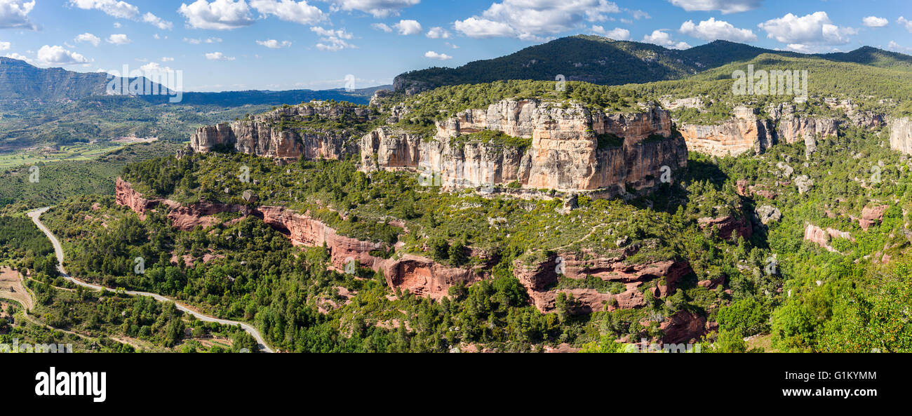 Felsige Landschaft rund um Siurana in Katalonien Stockfoto