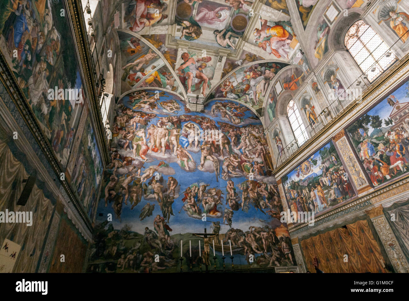 Sistine Chapel Ceiling Painted Michelangelo Stockfotos