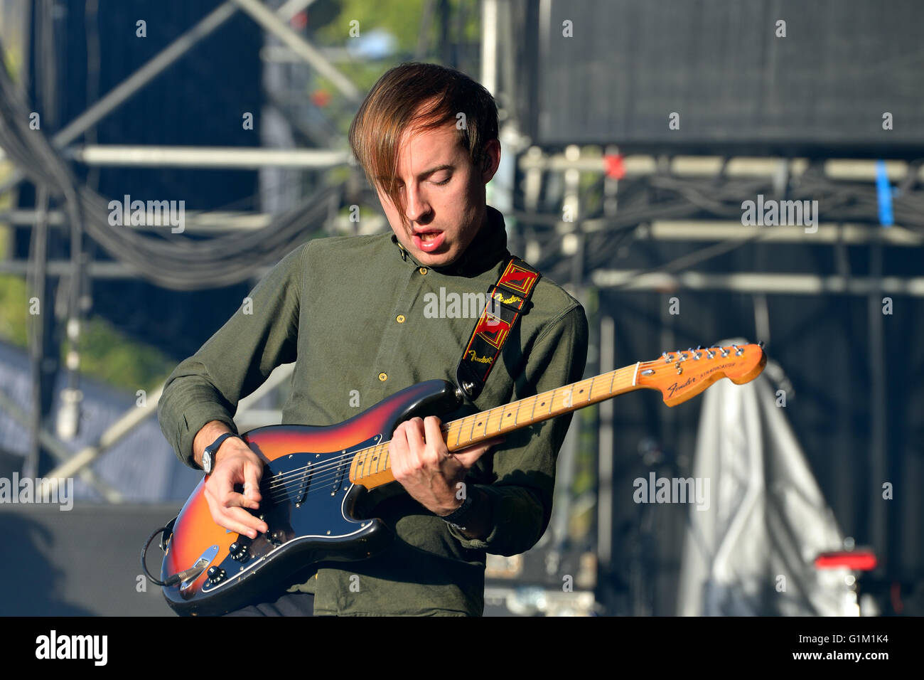 MADRID - SEP 13: Bombay Bicycle Club (Band)-Konzert am Dcode Festival am 13. September 2014 in Madrid, Spanien. Stockfoto