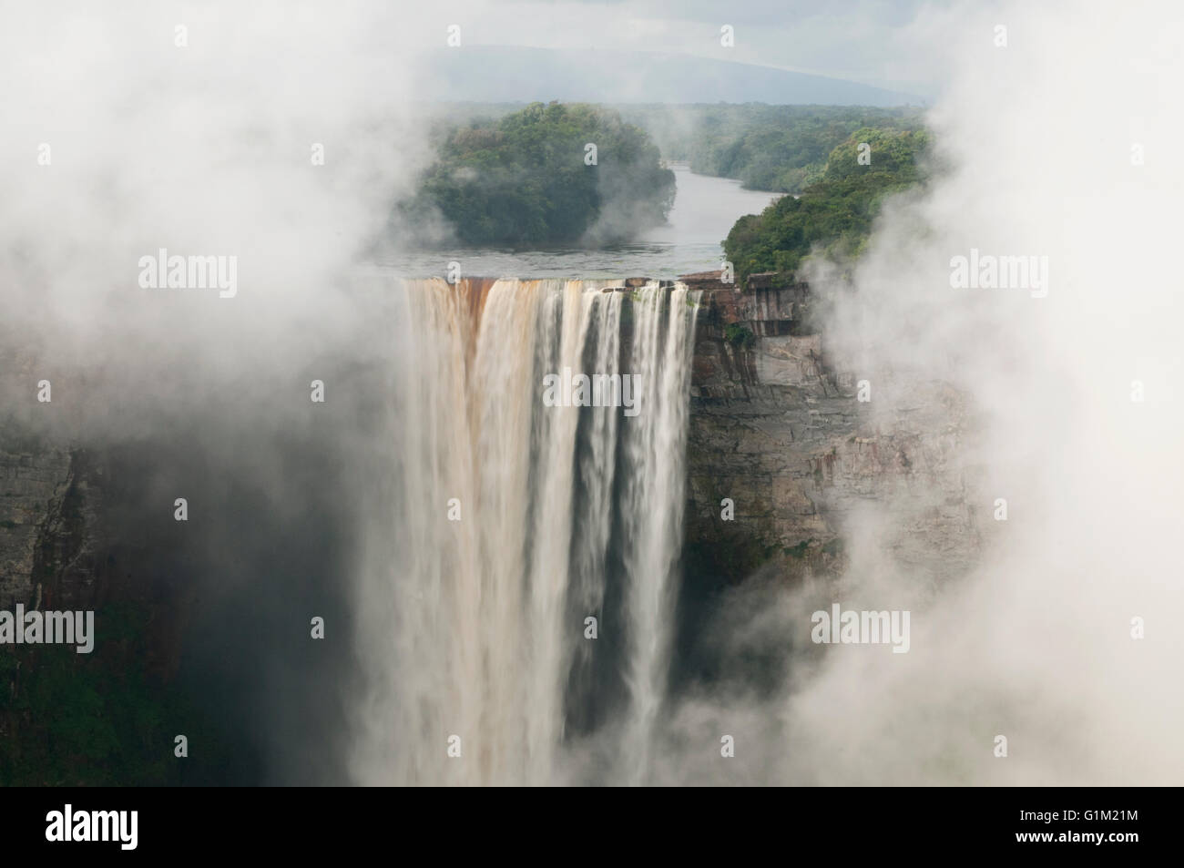 Kaieteur Falls im Nebel, Potaro River, Guyana Stockfoto