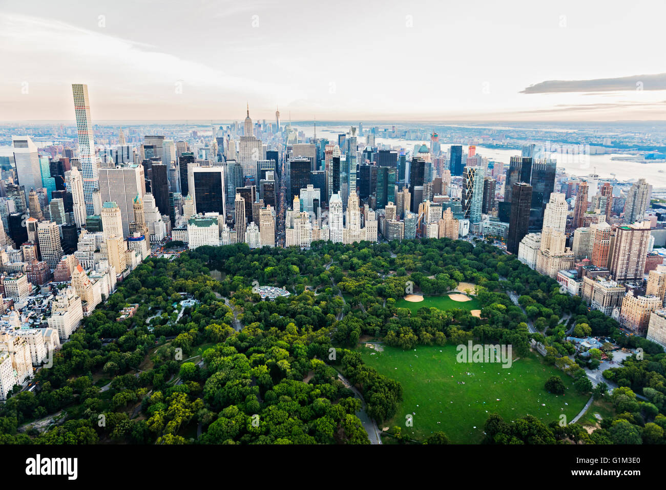 Luftaufnahme des Central Park in New York City Stadtbild, New York, Vereinigte Staaten von Amerika Stockfoto