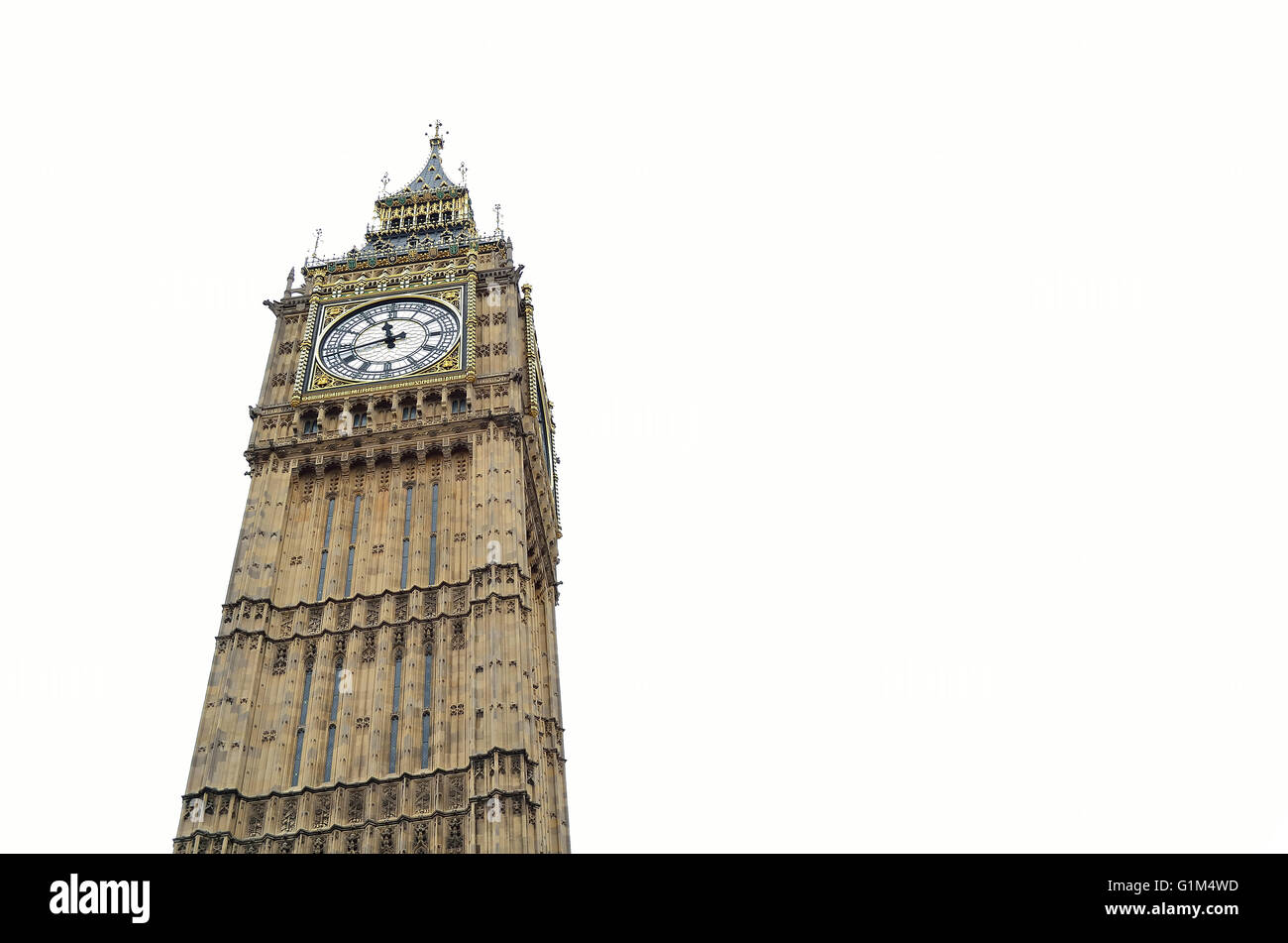 Big Ben isoliert Hintergrund in London, UK. Stockfoto