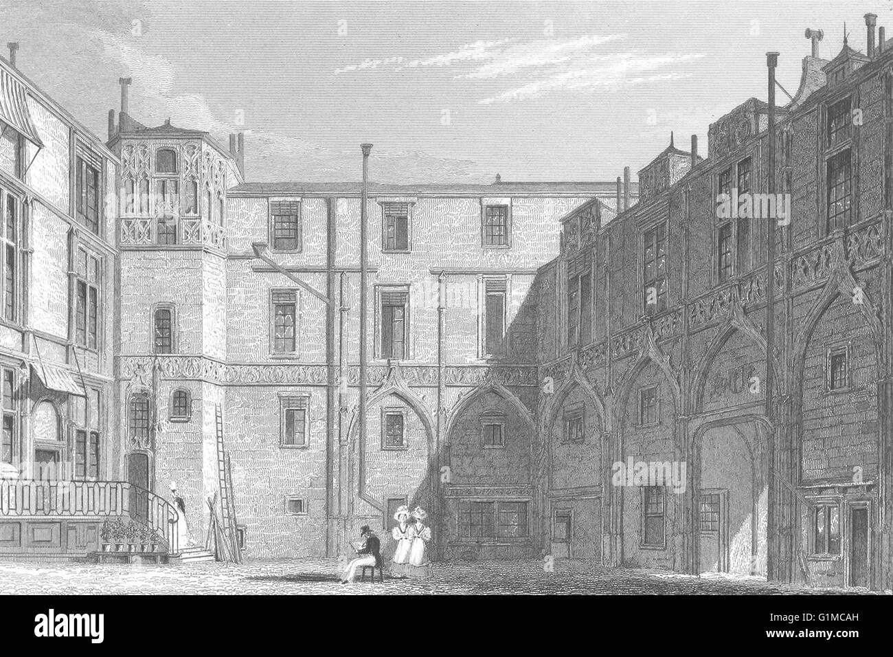 PARIS: Hotel Preux: Abbildung Künstler, arbeiten, antique print 1834 Stockfoto