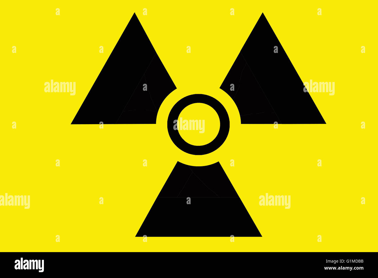 Strahlung oder Radioaktivität Warnsymbol oder symbol Stockfoto