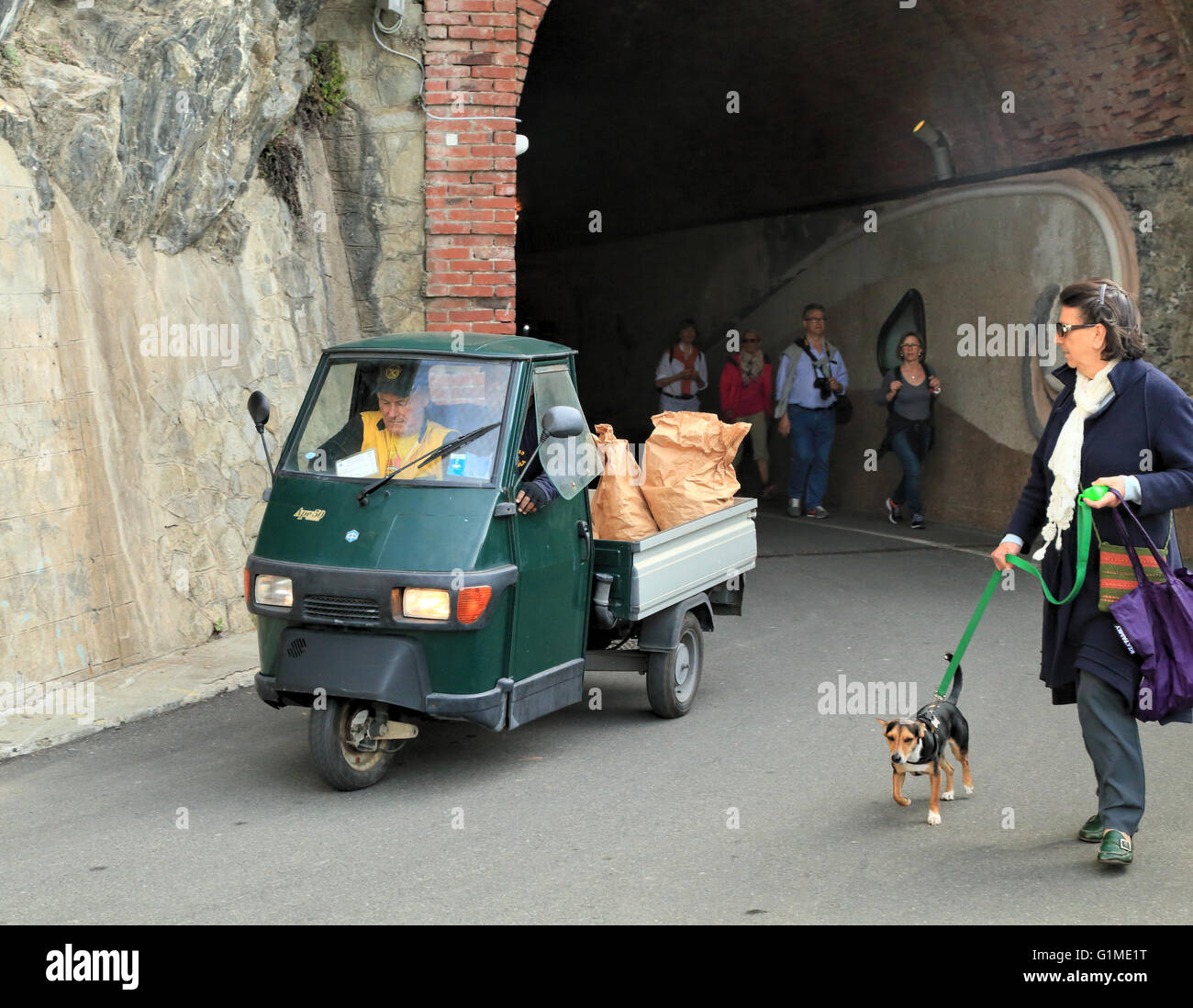 Die dreirädrigen Bauernhof LKW: Piaggio Ape 50 cross Country, Italien Stockfoto