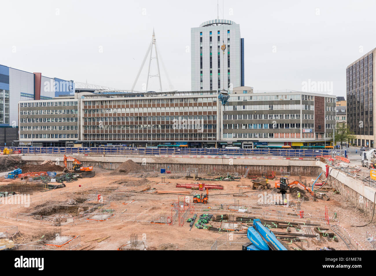 BBC Cymru/Wales Hauptquartiers Foundations in Construction PHILLIP ROBERTS Stockfoto