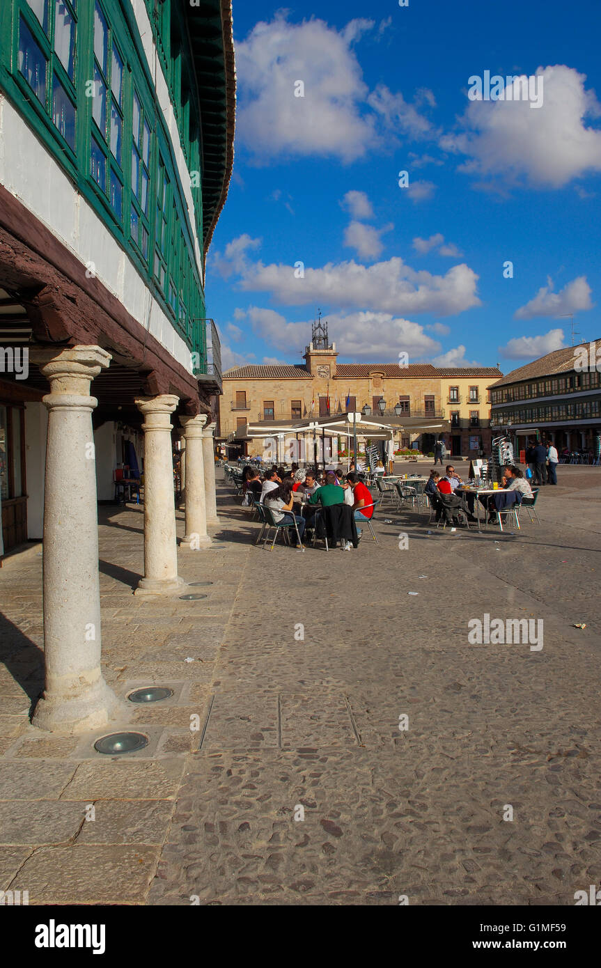 Rathaus, Plaza Mayor (Hauptplatz), Almagro, Ciudad Real Provinz, Region Kastilien-La Mancha, Spanien, Europa. Stockfoto