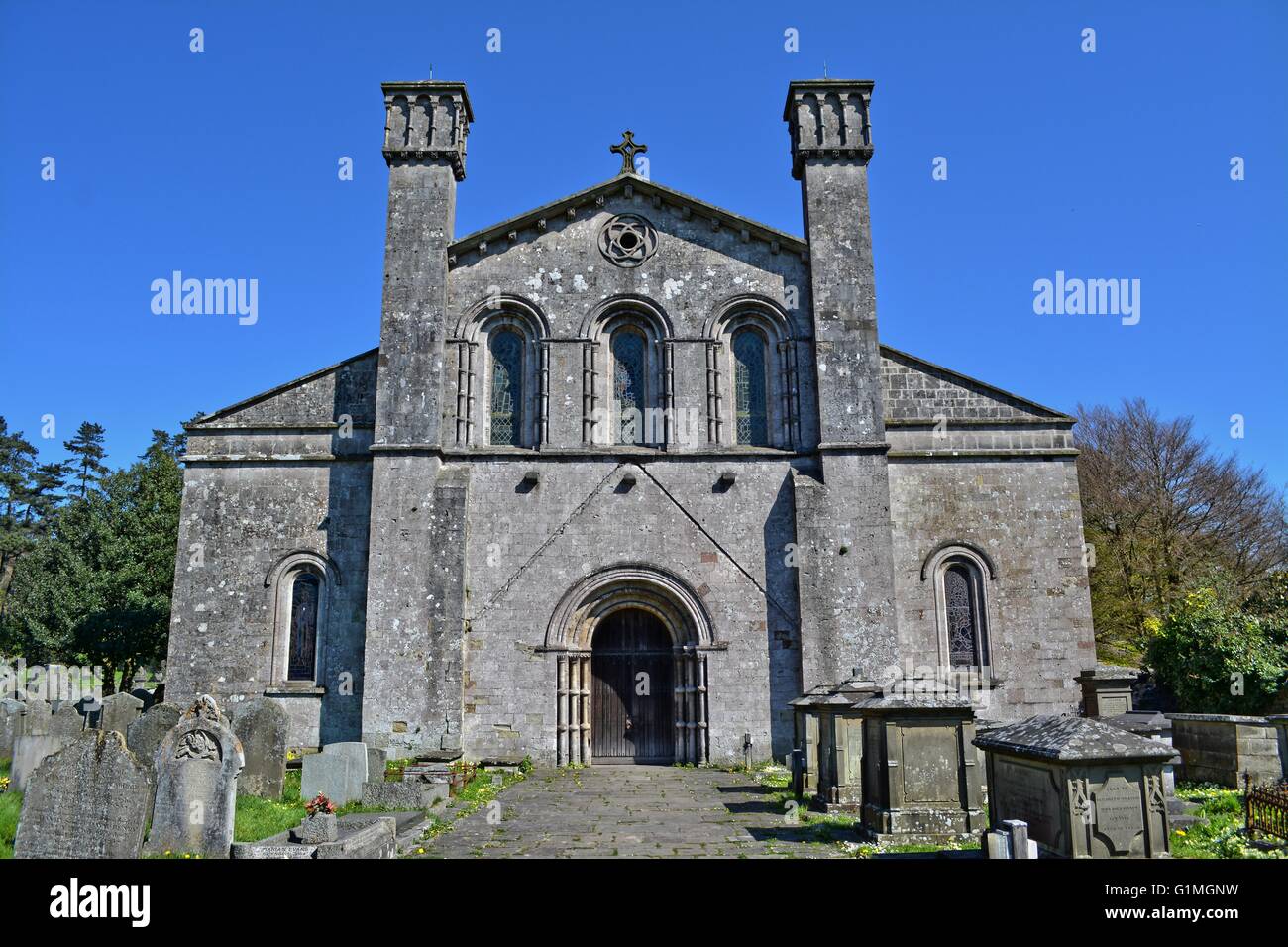 Margam Abbey: die heutige Pfarrkirche umfasst das Kirchenschiff der Stiftskirche Stockfoto