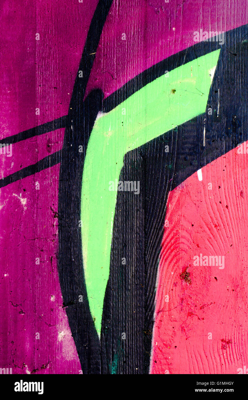 Detail von einem Graffiti (Graffito) als Tapete, Textur, Eye-catcher Stockfoto