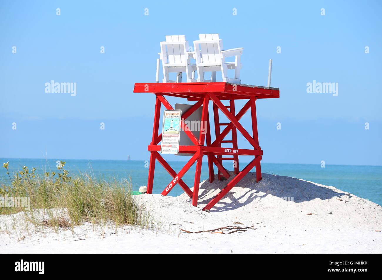 Dies ist ein Foto von Bohnenstroh Rettungsschwimmer in Florida getroffen. Stockfoto