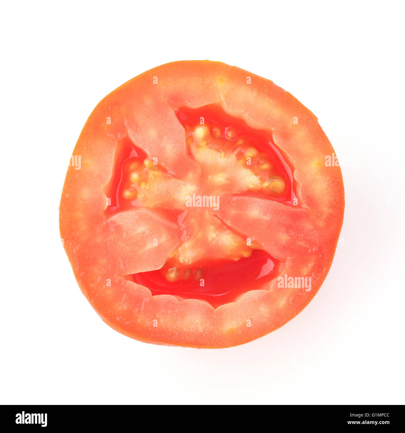 Querschnitt der Tomate Stockfoto