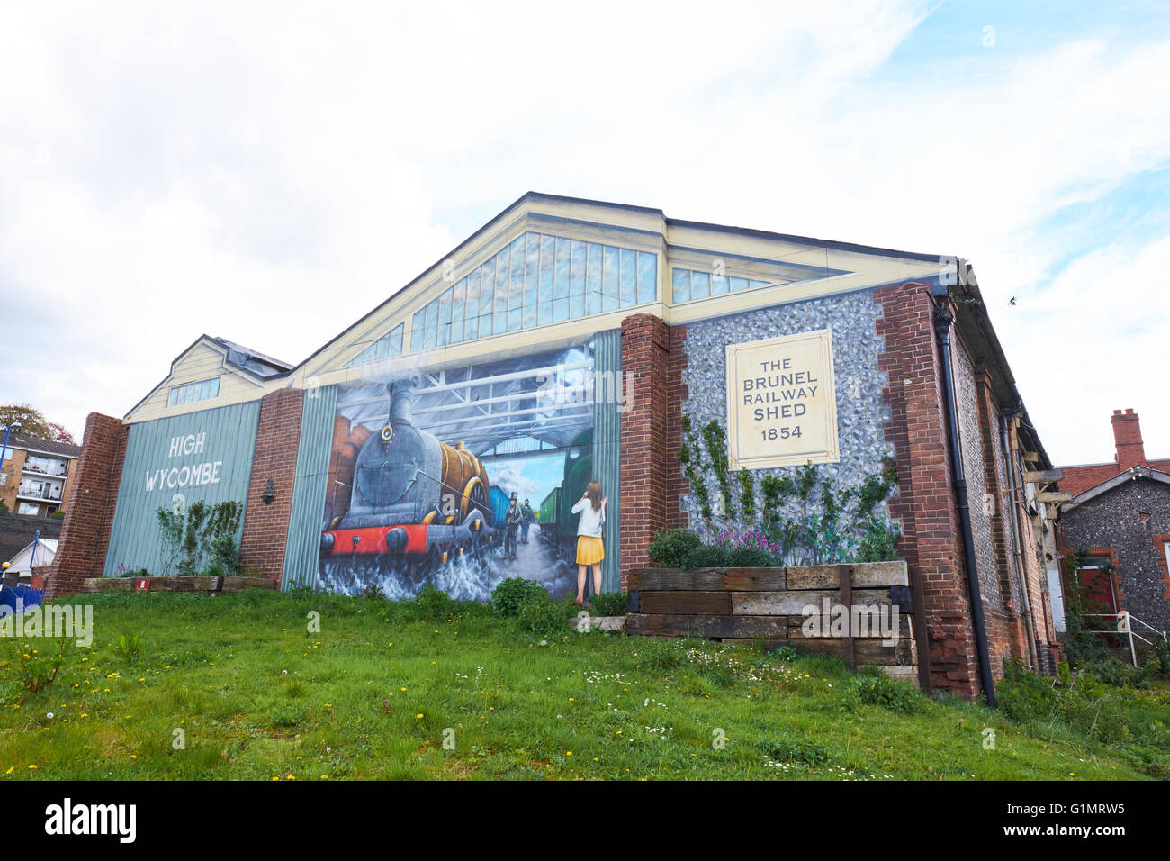 Die Brunel Zug Schuppen der ursprünglichen Bahnstation High Wycombe Buckinghamshire UK Stockfoto