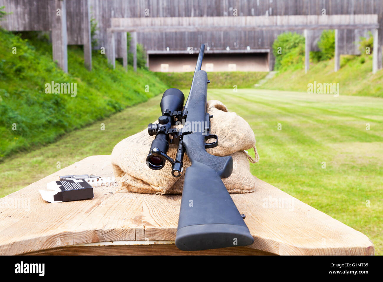 Sniper-Gewehr Pistole Bereich Stockfoto