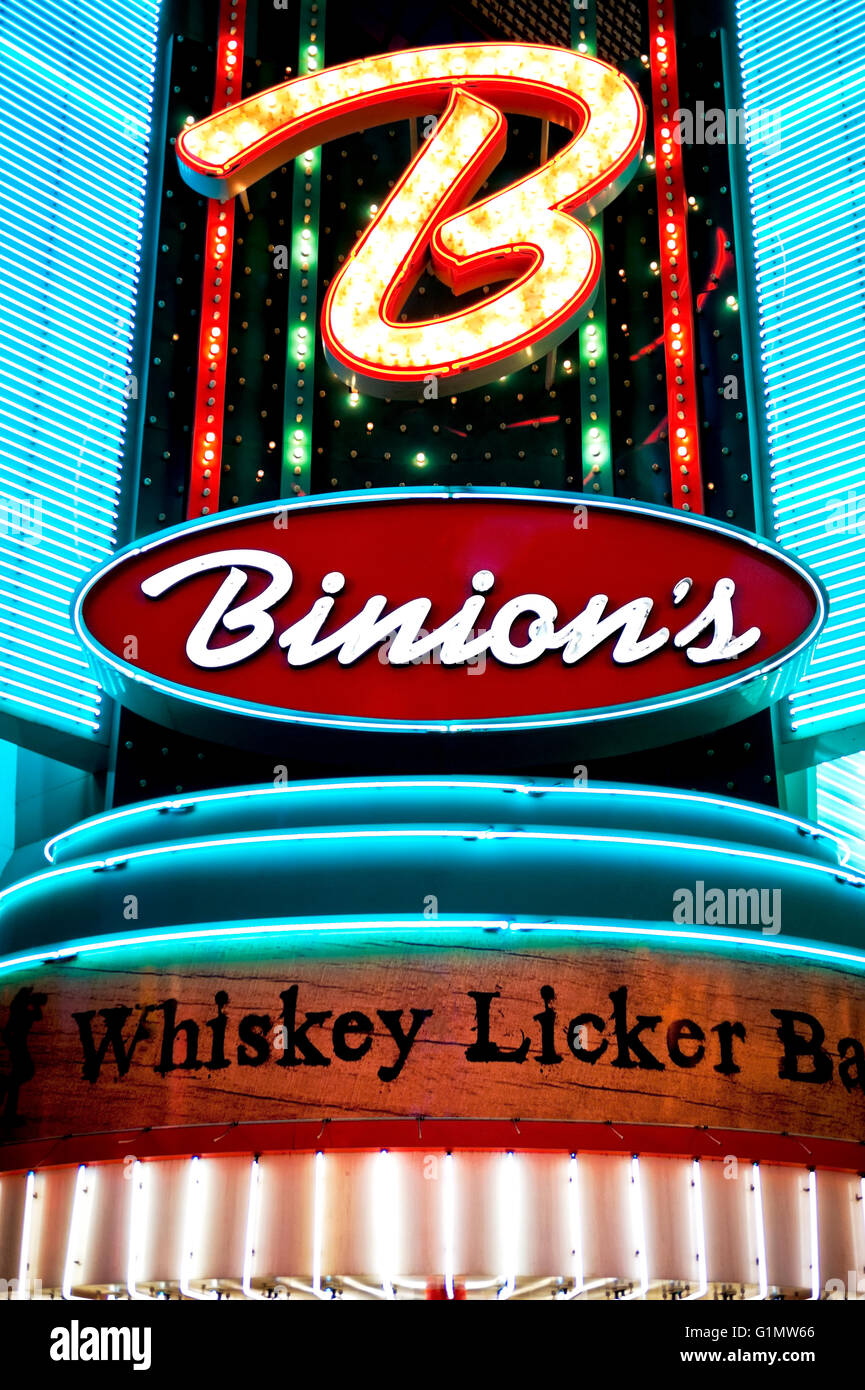Melden Sie für Binion es Hotel und Casino im Stadtteil Fremont in Las Vegas Stockfoto