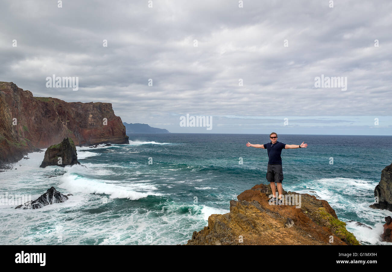 Tourismus auf Madeira Felsenküste Stockfoto
