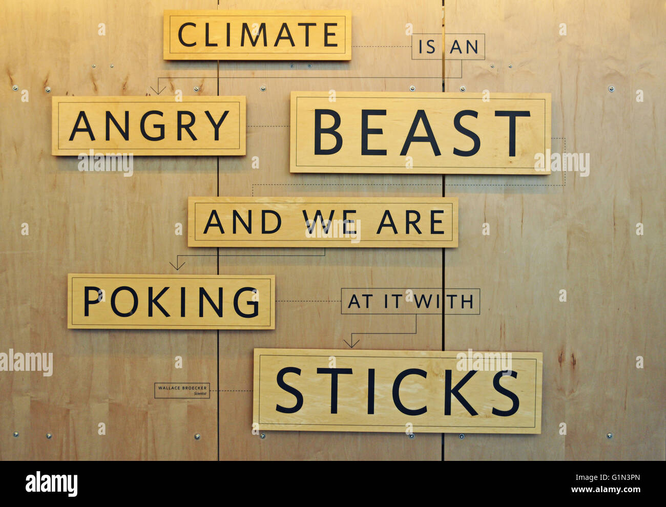 San Francisco: Panel auf das Klima und die Risiken der globalen Erwärmung an der Kalifornische Akademie der Wissenschaften, Forschungsinstitut, das Natural History Museum Stockfoto