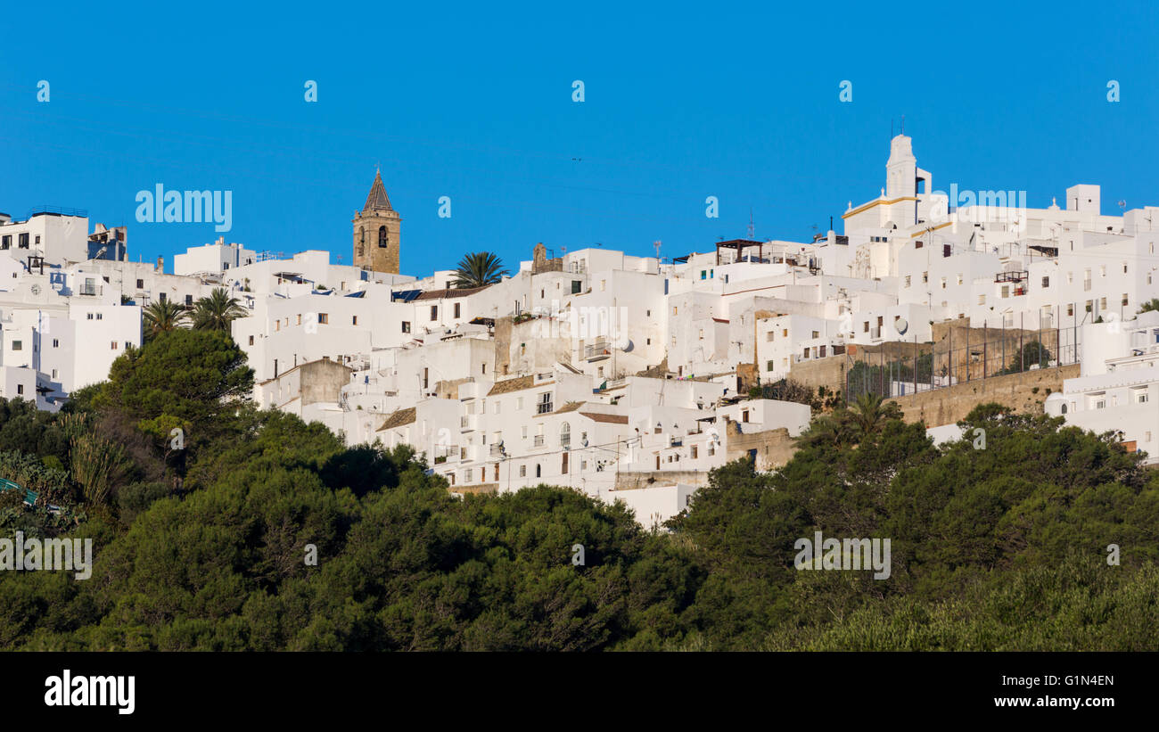 Vejer De La Frontera, Provinz Cadiz, Andalusien, Südspanien. Typischen weißen andalusischen Stadt. Stockfoto