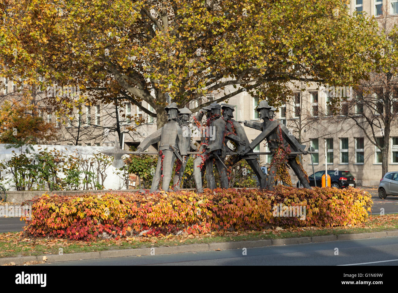 Die sieben Schwaben Skulptur in der Nähe Fehrbelliner Platz in Berlin Wilmersdorf Stockfoto