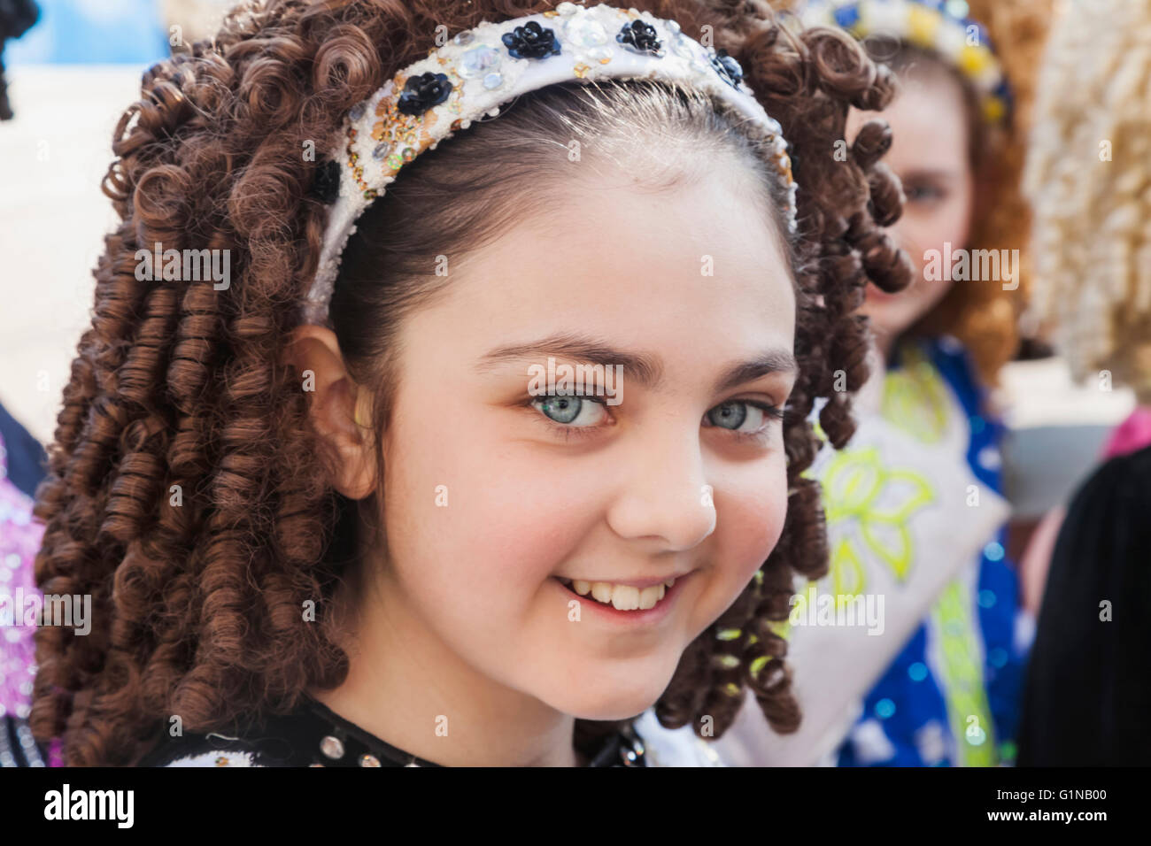 England, London, St. Patrick es Day Parade, Folk Tänzer Stockfoto