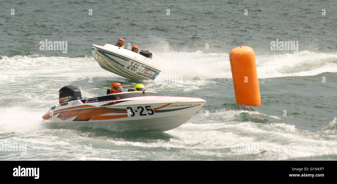 Powerboat racing in Torquay, Devon, UK. Stockfoto