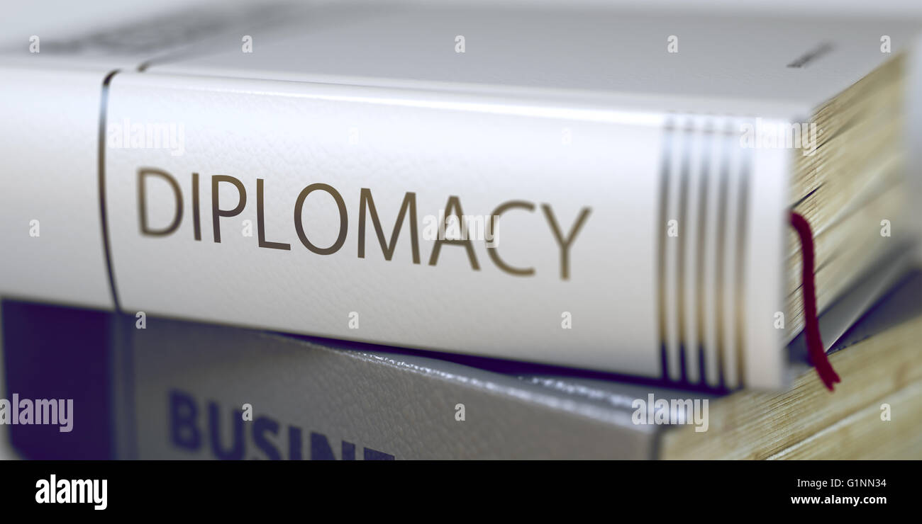 Diplomatie-Konzept auf Buchtitel. Stockfoto