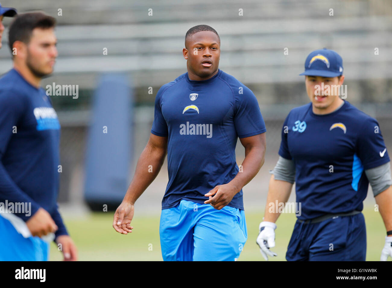 San Diego, CA, USA. 16. Mai 2016. SAN DIEGO, CA - 16. MAI 2016 - | San Diego Chargers Runningback Chris Swain klappt während einer Frühling-Praxis. © K.c. Alfred/San Diego Union-Tribune/ZUMA Draht/Alamy Live-Nachrichten Stockfoto