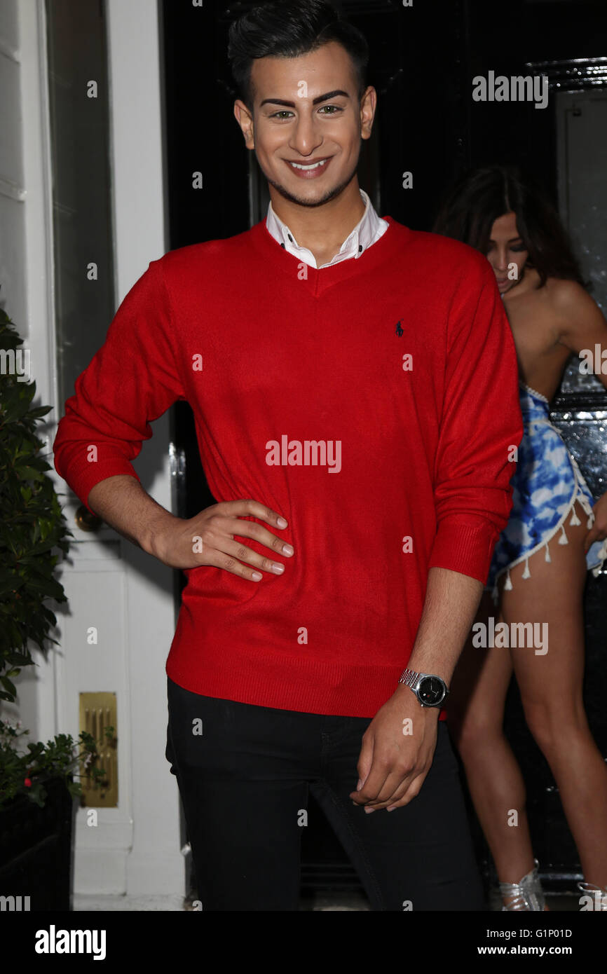 London, UK. 17. Mai 2016. Besessen von meinen Körper Stern Junaid Ahmed kommt bei der Dr. Vincent Wong Biofibre Haar Behandlung Vorstellung in der Harley Street, London. Bildnachweis: David Johnson/Alamy Live-Nachrichten Stockfoto