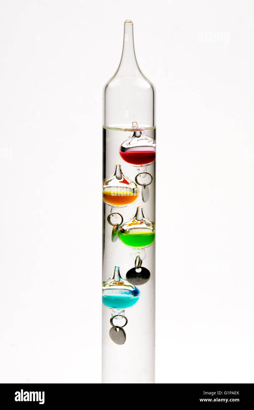flüssiges Glas Thermometer Wassertemperatur Stockfoto