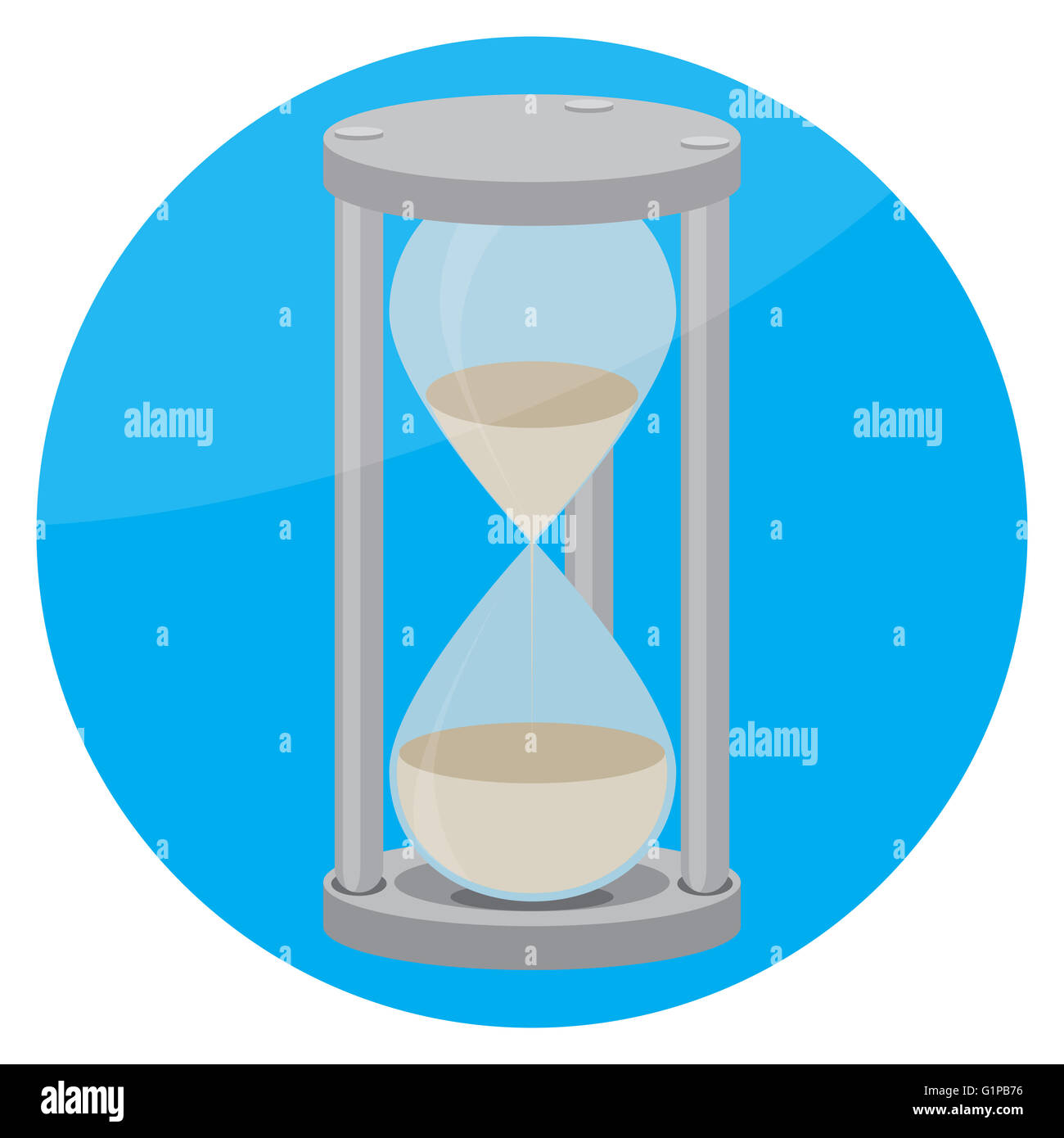 SanduhrSymbol flach. Zeit und Uhr, SanduhrSymbol und Sanduhr isoliert