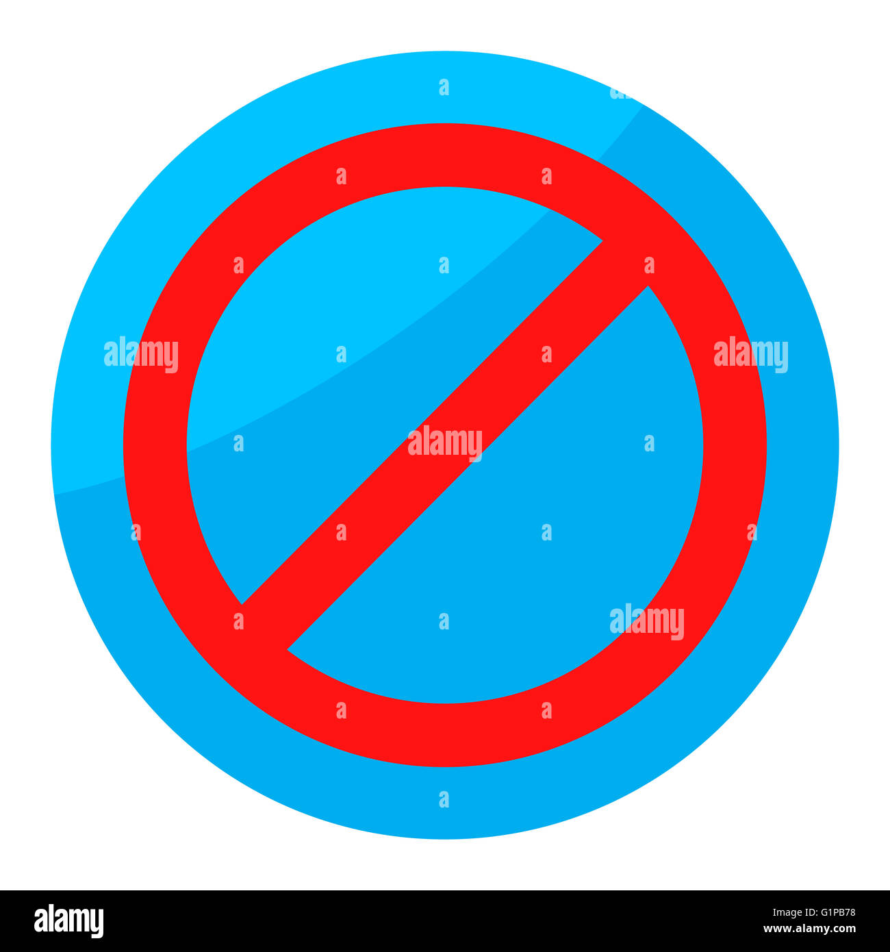 Zeichen Verbot Runde isoliert. Verbot, keine Taste Warn- und verboten, verboten und verbieten. Flaches Design Vektorgrafik Stockfoto