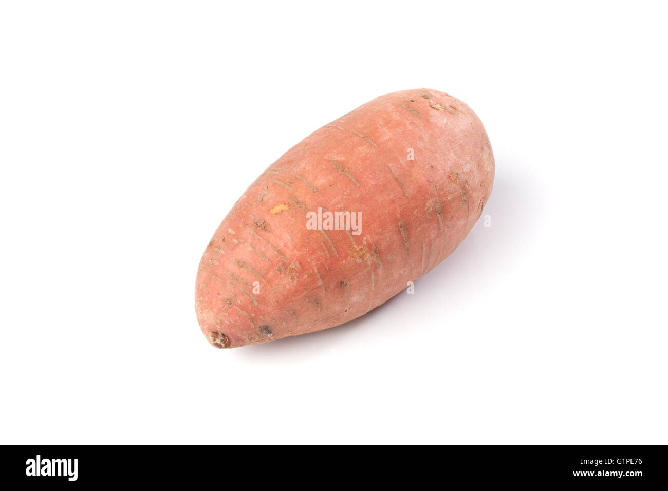 Süßkartoffel, isoliert auf weiss, Closeup Studio gedreht Stockfoto
