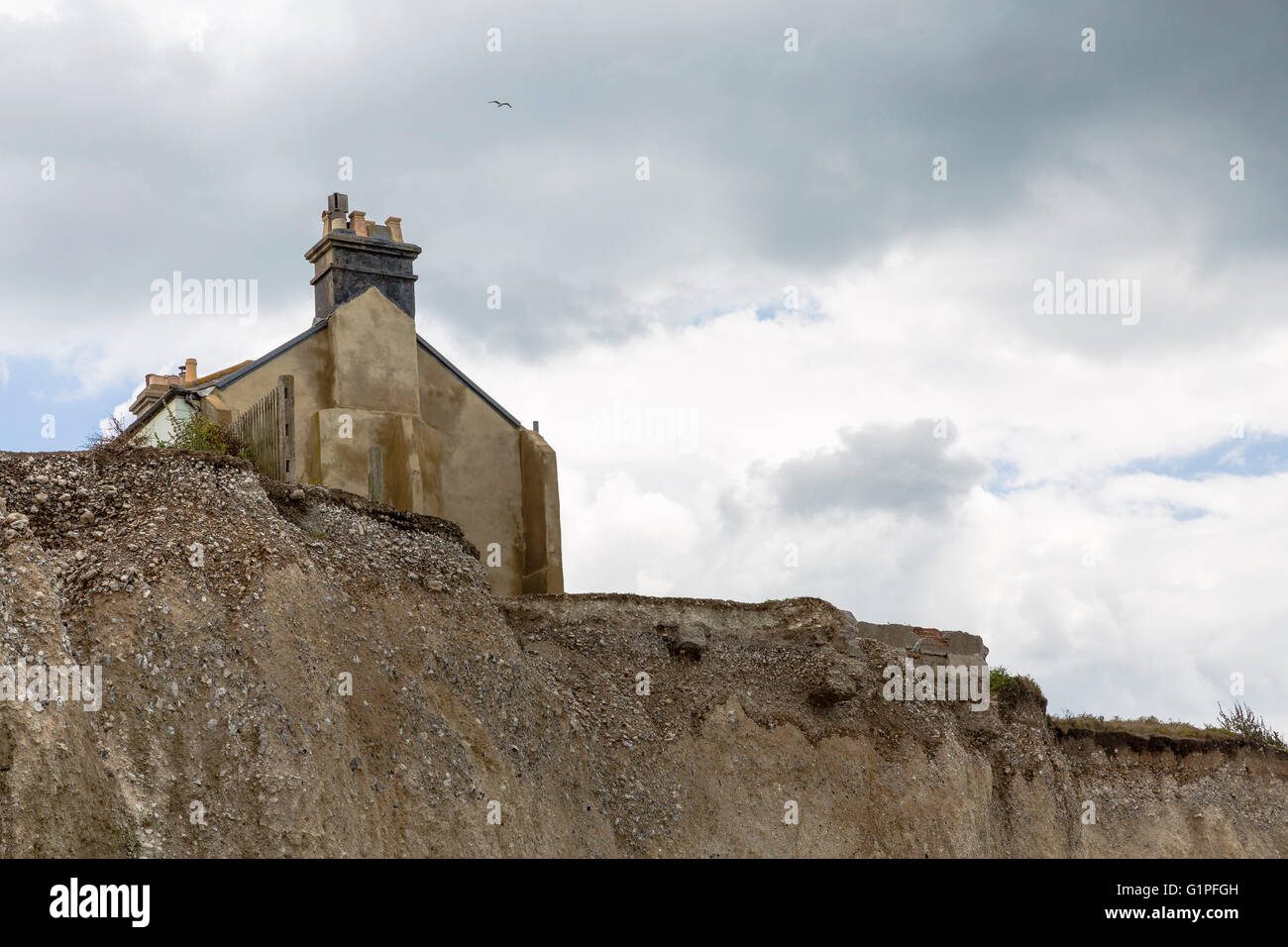 Küstenwache Cottages, die sieben Schwestern-Klippen, South Down National Park, East Sussex, UK Stockfoto