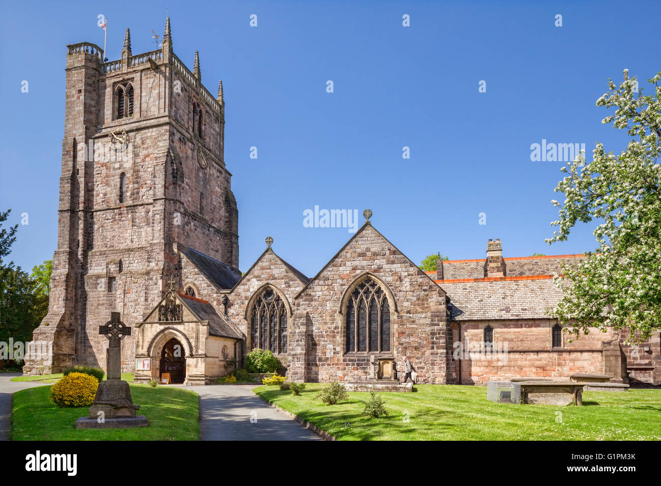 St. Oswald Kirche, Oswestry, Shropshire, England. Stockfoto