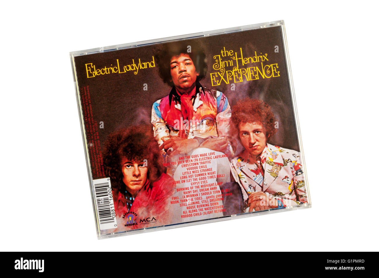 Hintere Abdeckung des Electric Ladyland von Jimi Hendrix Experience. Im Jahr 1968 von Reprise Records veröffentlicht. Stockfoto